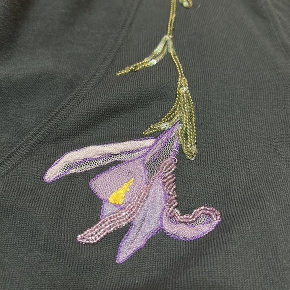 Blumarine Black Floral Cardigan Size P - Picture 7 of 7